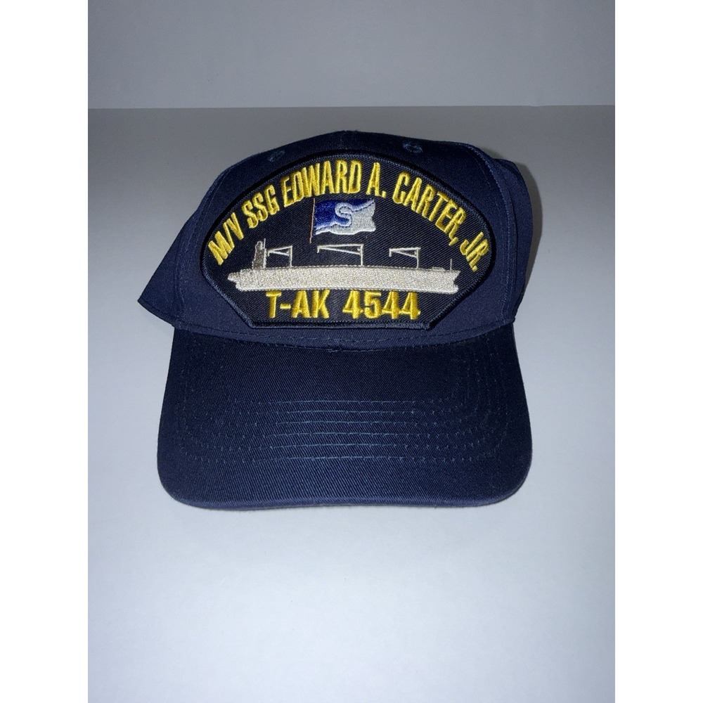 USNS SSG Edward A. Carter Jr T-AK 4544 Navy Ship Ball Cap Blue Hat USA NWOT